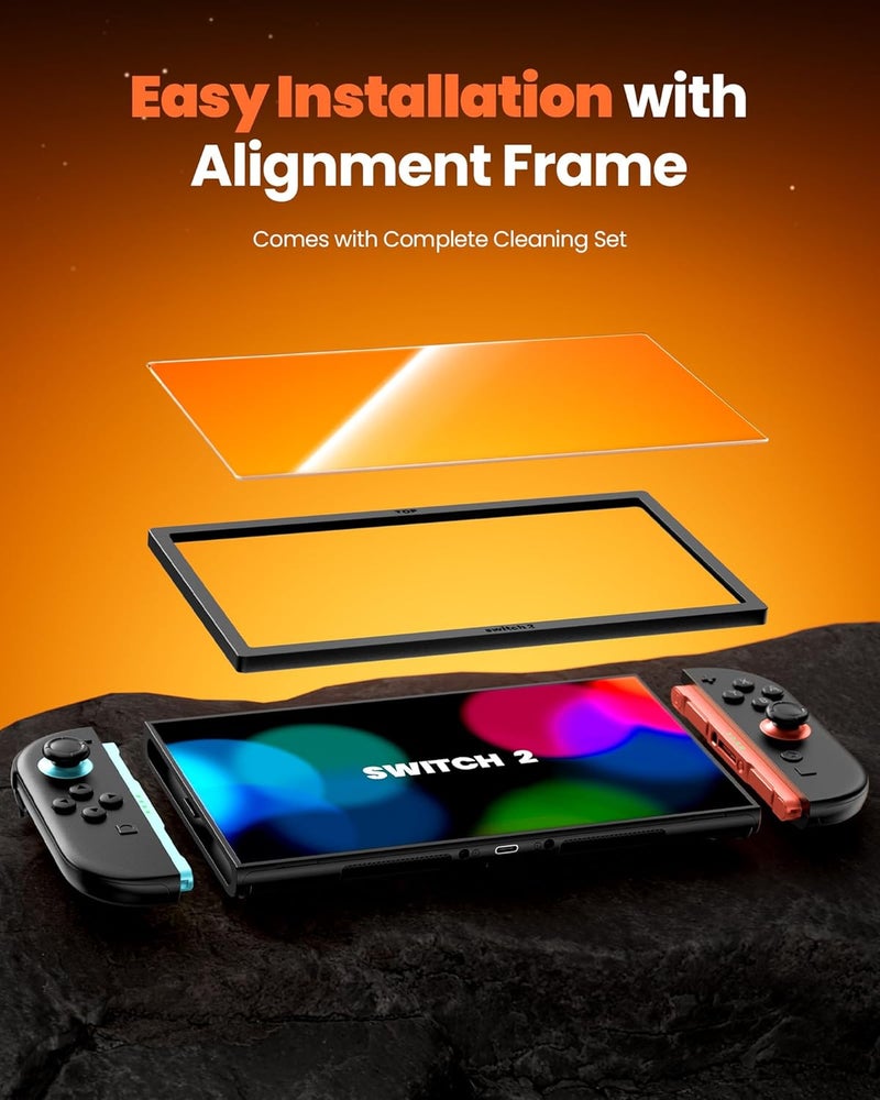 VOYEE Screen Protector for 2025 Switch 2, 7.9 Inch Tempered Glass 3 Packs, 9H Hardness Anti Scratch, Ultra HD Clear, Bubble Free, Touch Sensitive, Easy Installation Kit Included - Image 3